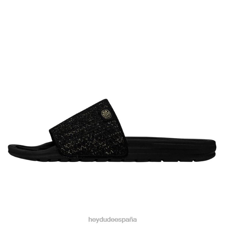 tejer chandler oro negro mujer Hey Dude zapatos V2RZ248